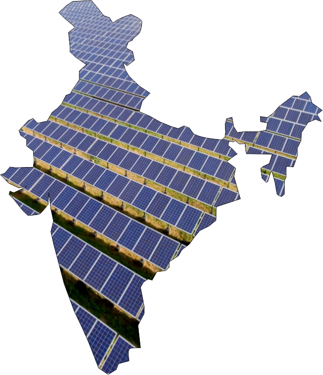 Solar panels in the shape of India