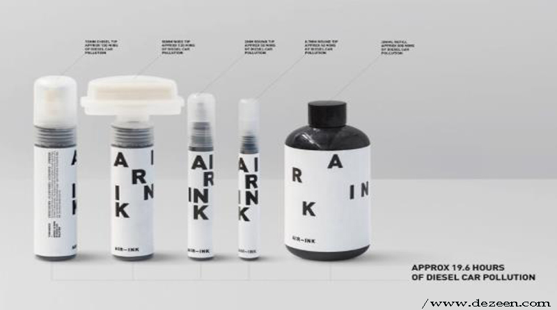Ink made from diesel emissions