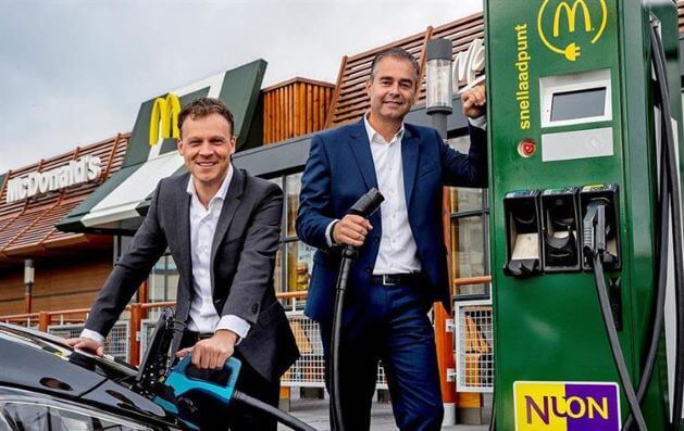 Electric Vehicle Charging at McDonalds in Netherlands