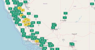 California air quality on map