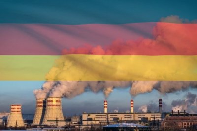 Coal plant with German flag