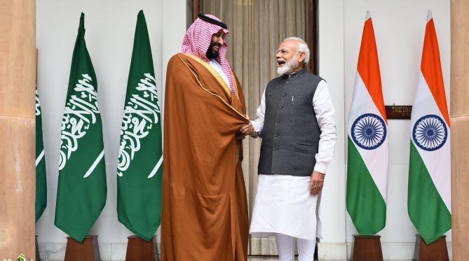 Crown Prince Salman with Modi in Saudi Arabia