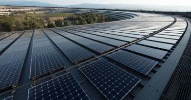 Apple HQ in California with an Array of Solar Panels