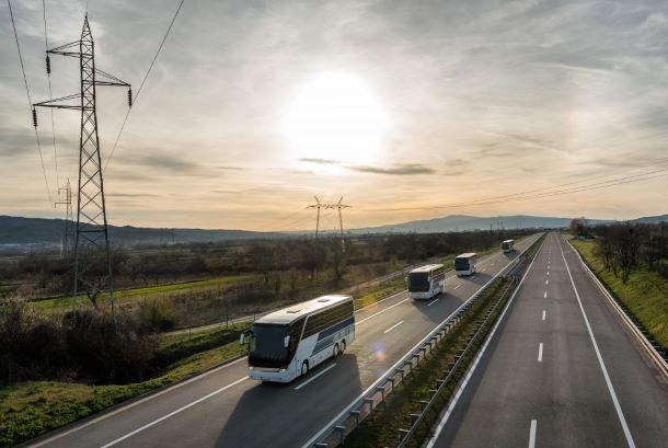 Buses on highway corridors