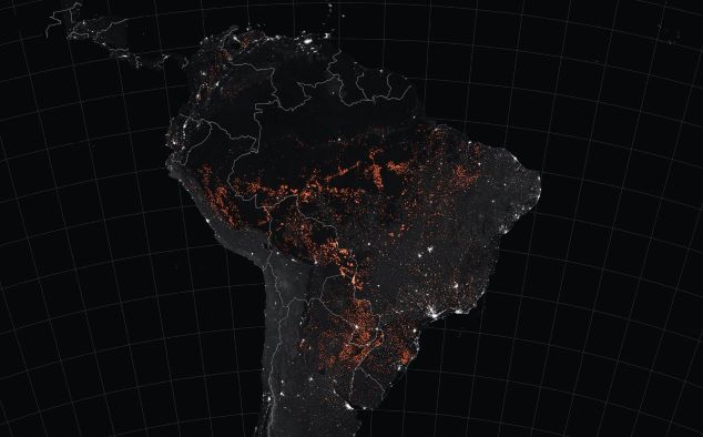 Nasa image of amazon wildfires