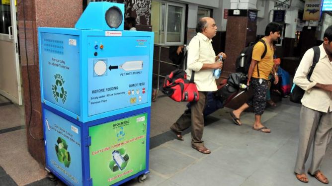 Plastic bottle recycling IRCTC