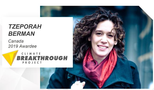 Canada's Tzeporah Berman Wins Climate Breakthrough Award 2019